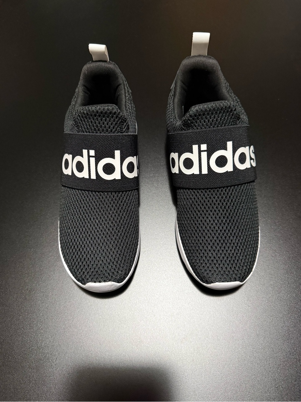adidas Kids Black Slip-On Sneakers with White Logo